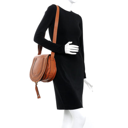 Chloe Calfskin Medium Marcie Round Crossbody Bag Tan 2 of 8
