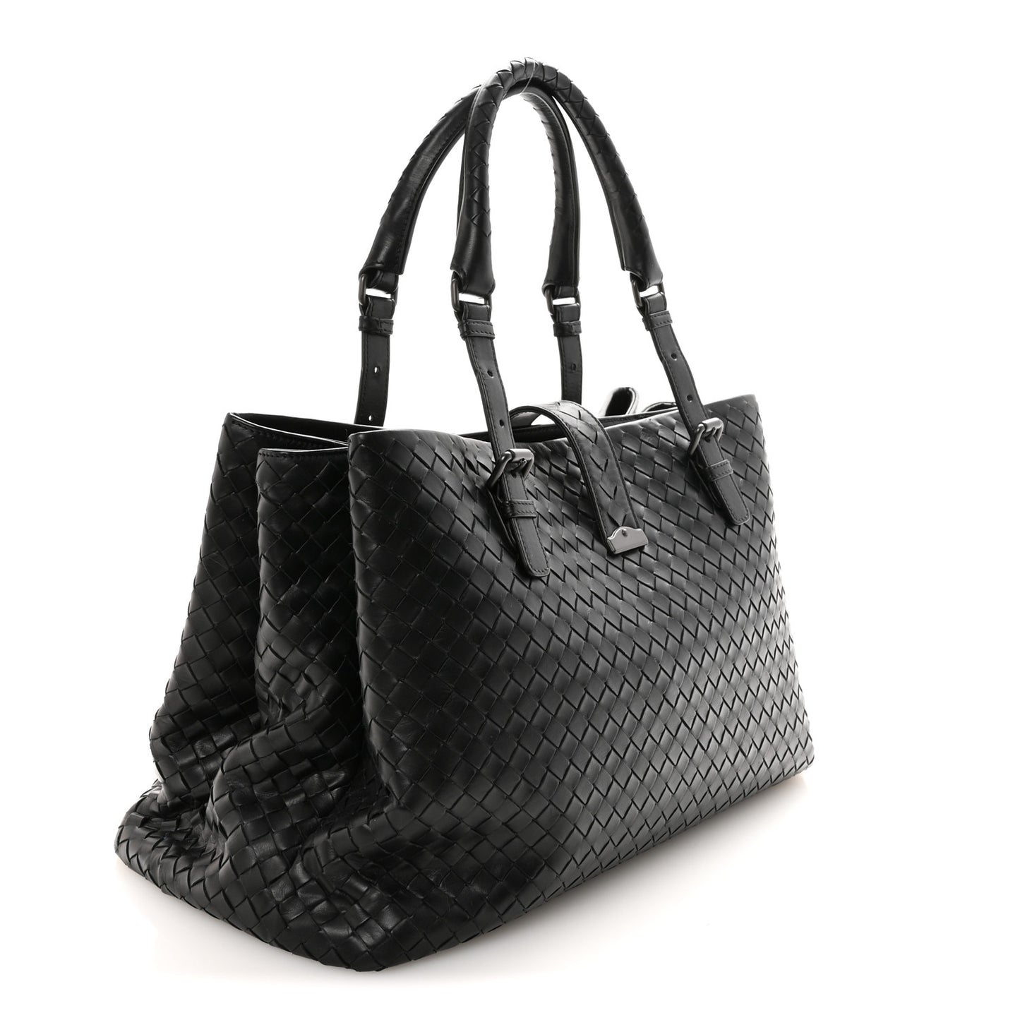 Nappa Intrecciato Large Roma Tote Black