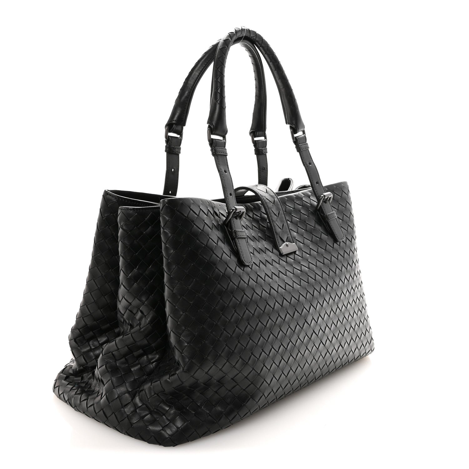 Bottega Veneta Nappa Intrecciato Large Roma Tote Black 2 of 8