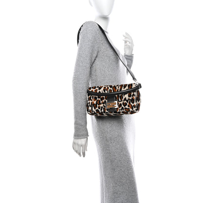 Fendi Calf Hair Leopard Print Baguette Moro 2 of 10