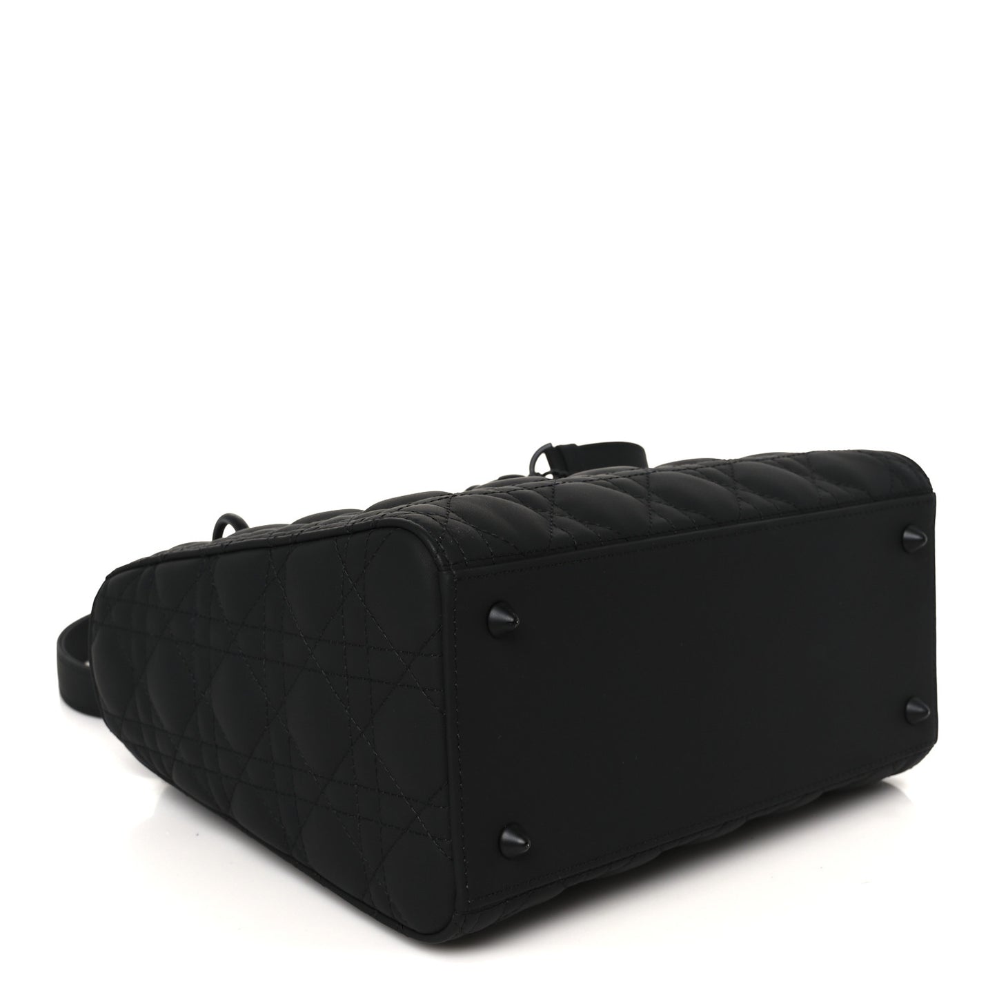 Ultra Matte Calfskin Cannage Medium Lady Dior Black