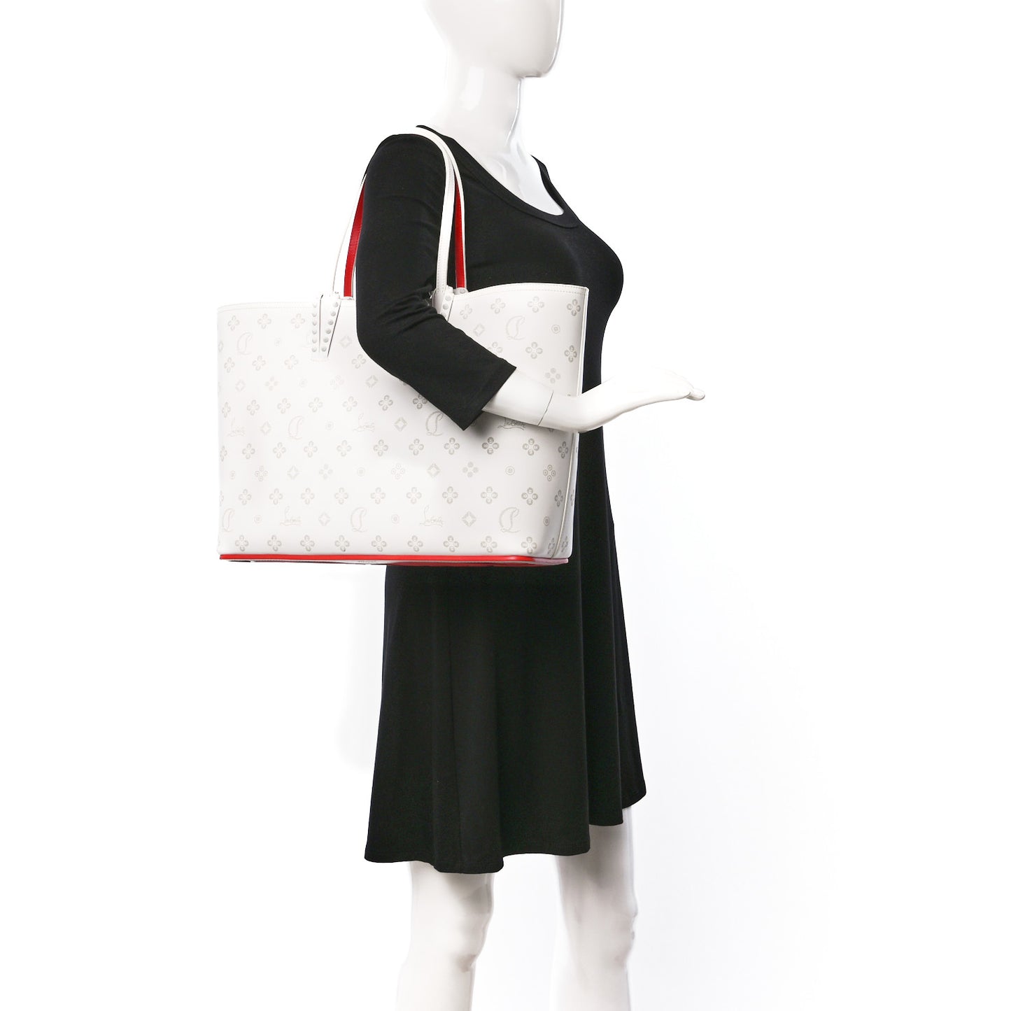 Calfskin Loubinthesky East West Cabata Tote White