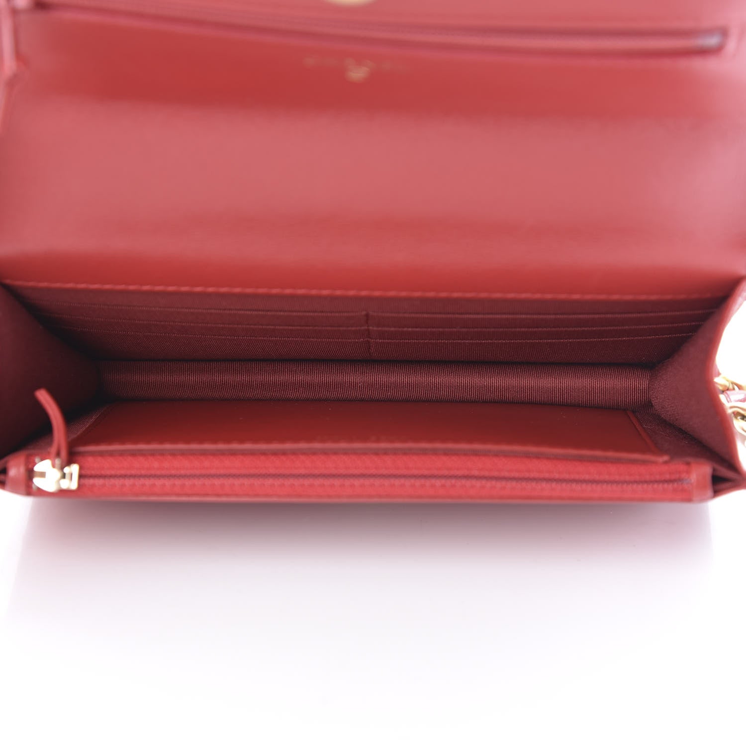 Chanel Shiny Goatskin Quilted 19 Wallet On Chain WOC Rouge 5 of 12