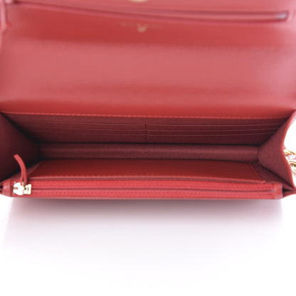 Chanel Shiny Goatskin Quilted 19 Wallet On Chain WOC Rouge 5 of 12