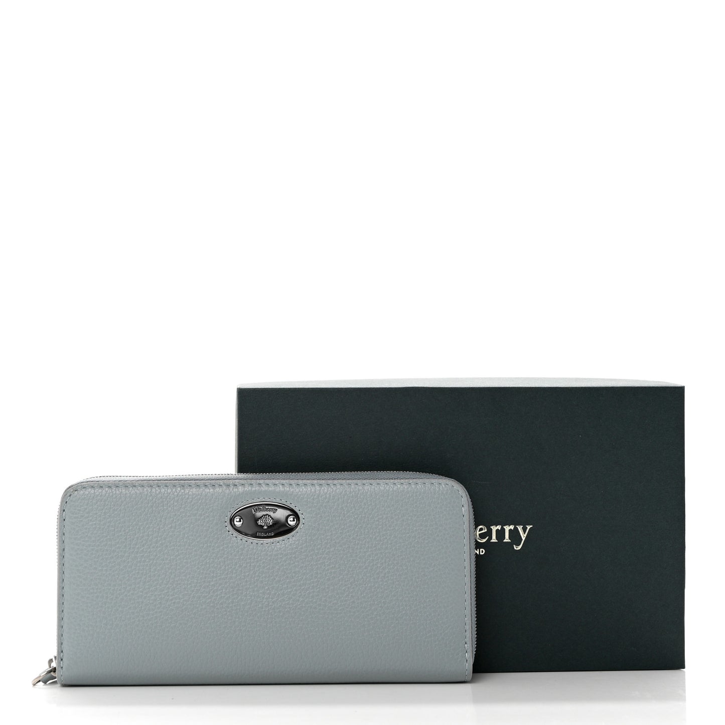 Micro Classic Grain Plaque 8 Credit Card Zip Wallet Cloud
