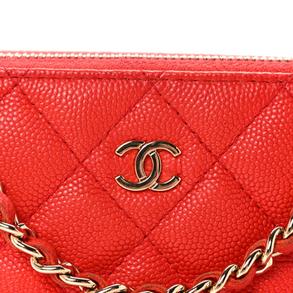 Chanel Caviar Quilted Small Clutch With Chain Red 9 of 12
