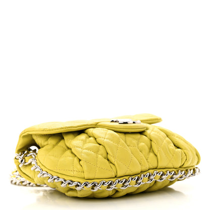 Chanel Washed Lambskin Quilted Mini Chain Around Flap Yellow 4 of 15