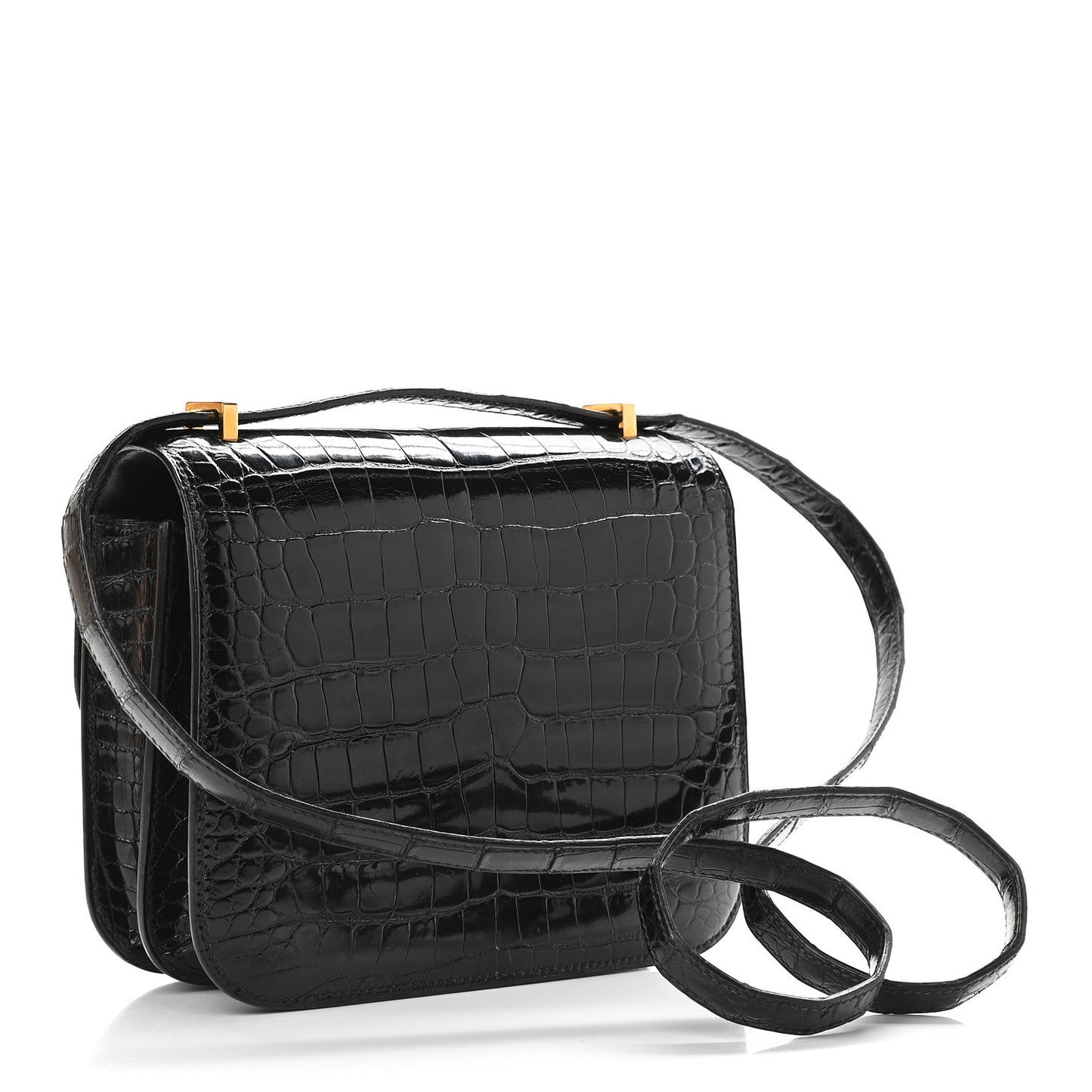Shiny Alligator Constance 18 Black