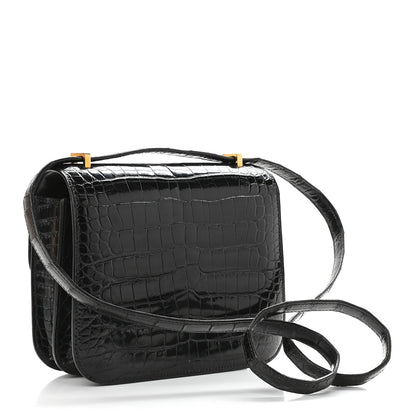 Hermes Shiny Alligator Constance 18 Black 3 of 12