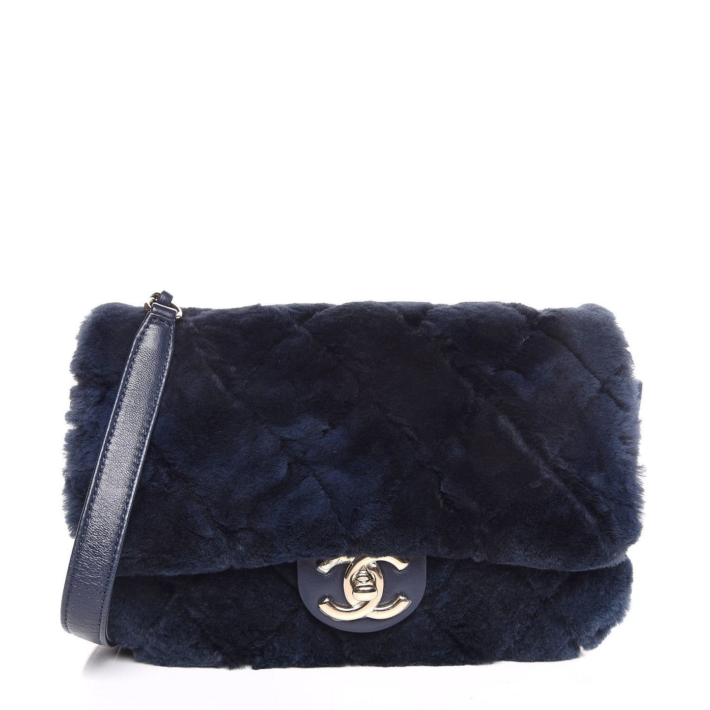 Orylag Lambskin Mini Rectangular Flap Blue