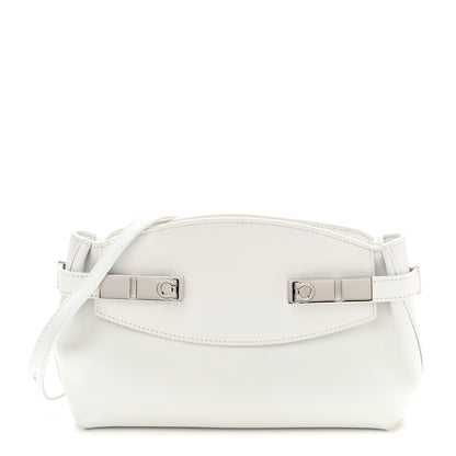 Salvatore Ferragamo Calfskin Small Hug Pouch White 1 of 9