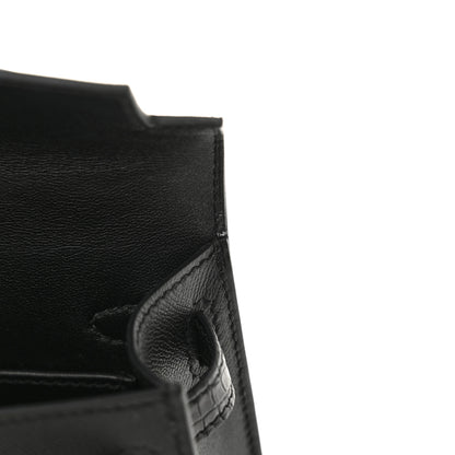Hermes Madame Calfskin Matte Alligator Mini Kelly Sellier Touch 20 Black 12 of 14