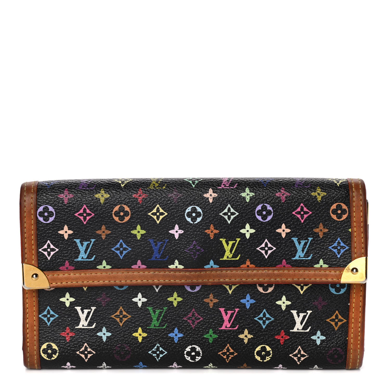 Louis Vuitton Monogram Multicolor Porte Tresor International Wallet Black 1 of 20