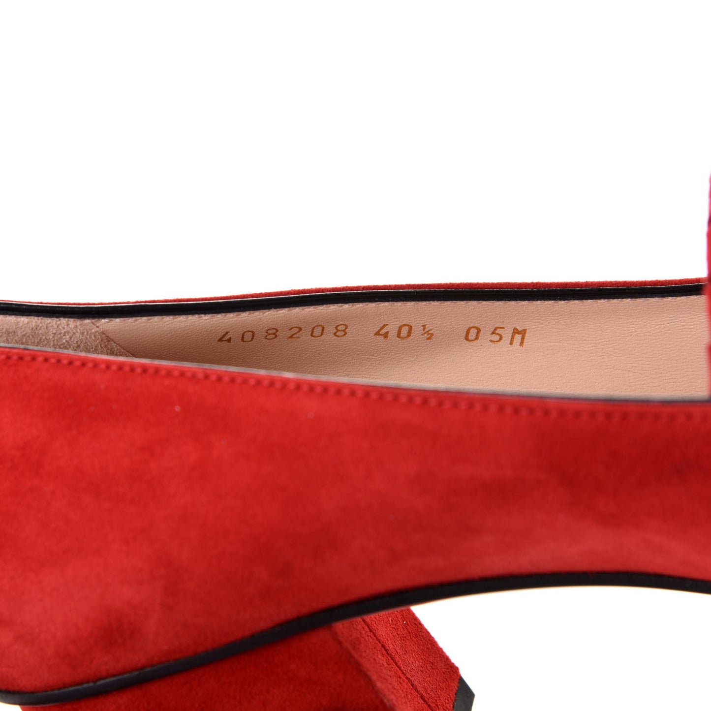 Kid Scamosciato GG Marmont Fringe 50mm Loafer Pumps 40.5 Vulcanic Red