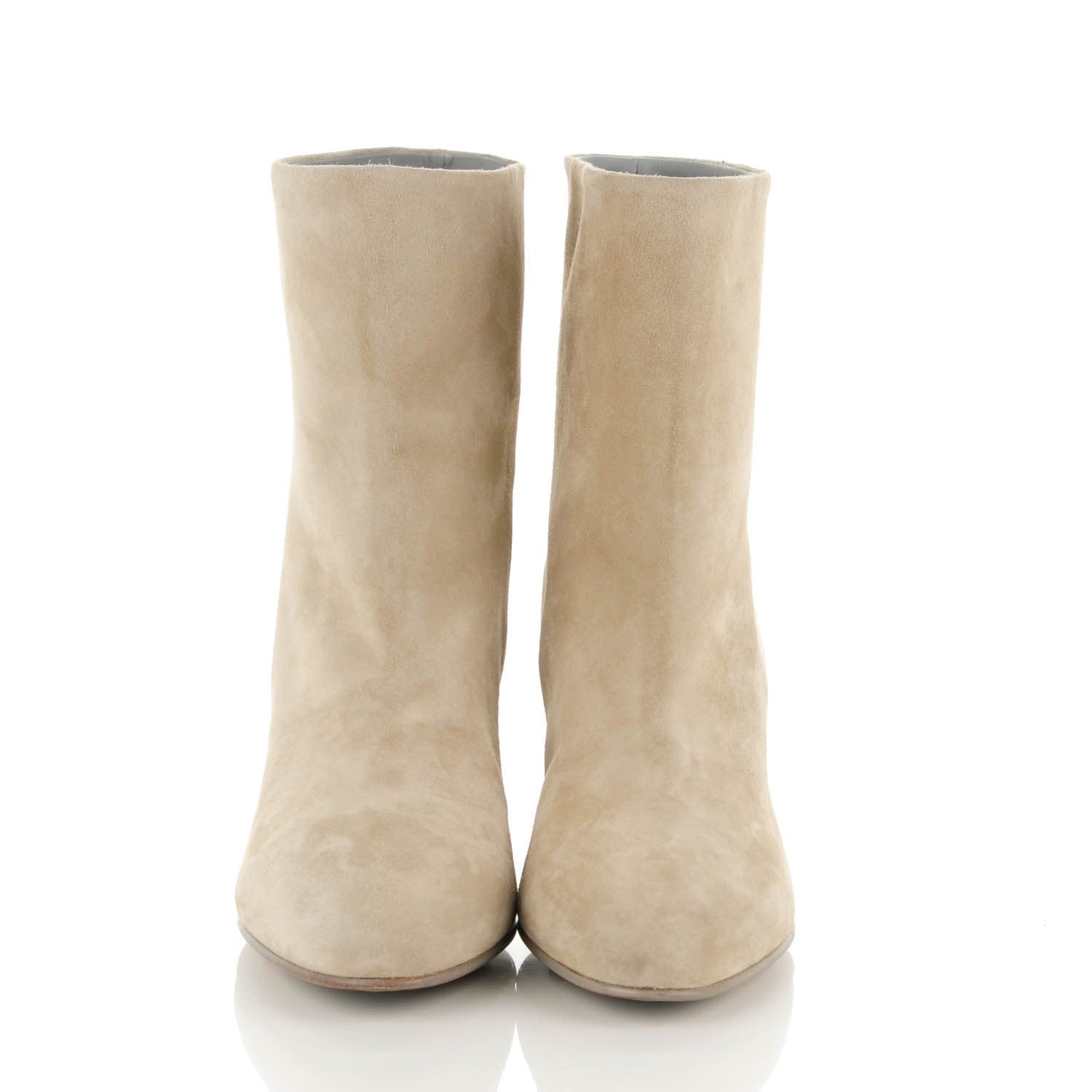Chanel Suede CC Short Boots 37.5 Beige 2 of 7