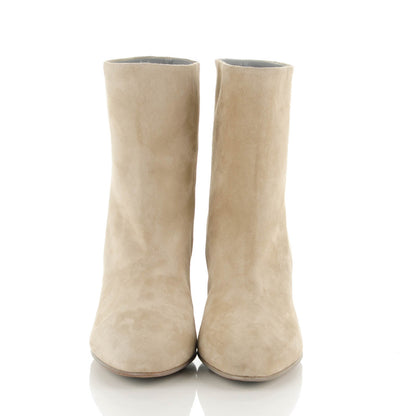 Chanel Suede CC Short Boots 37.5 Beige 2 of 7