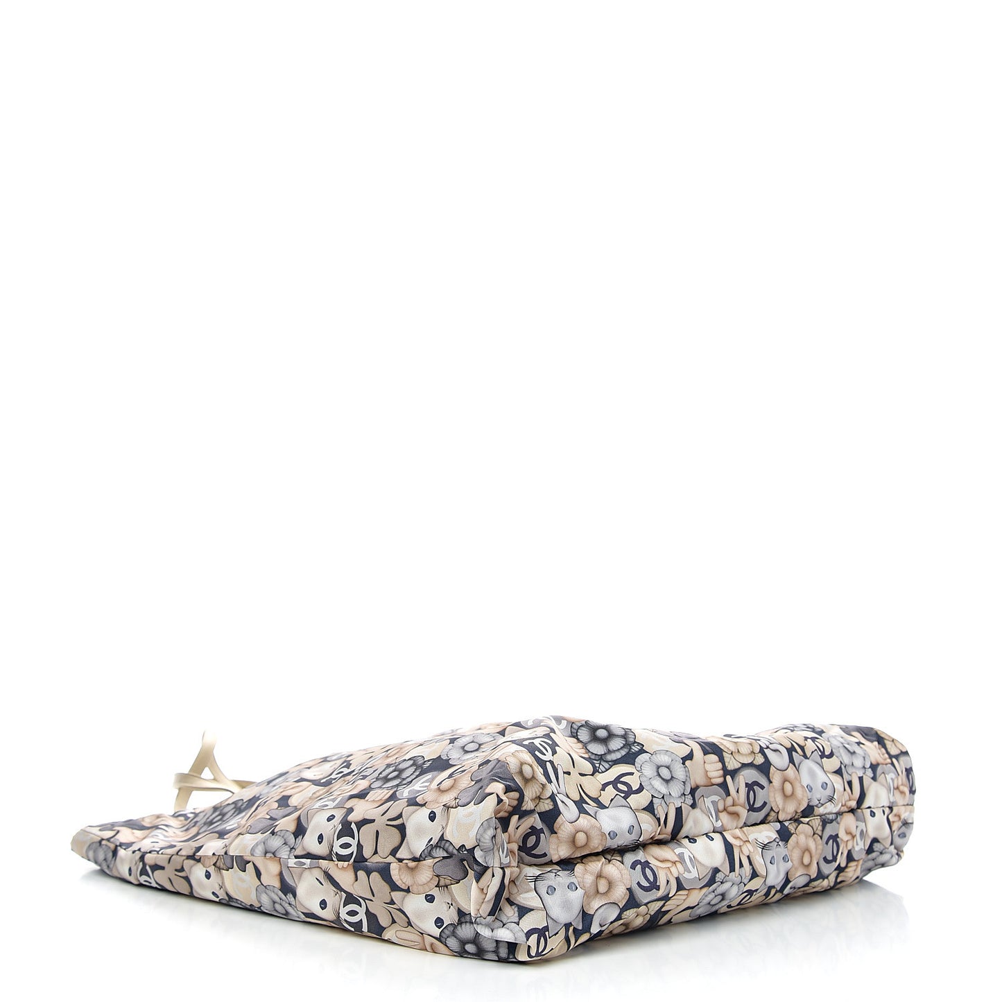 Nylon Cat Emoticon Tote Navy Gold