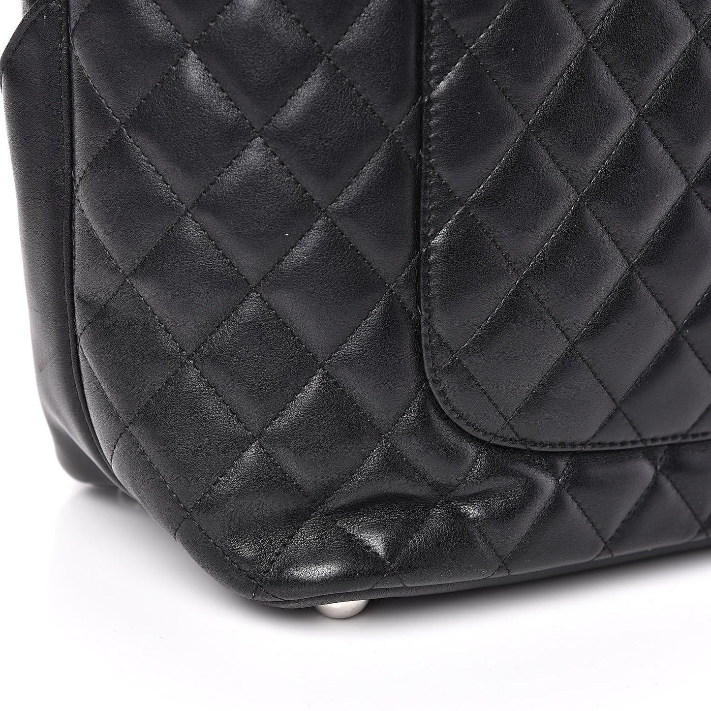 Calfskin Quilted Large Cambon Tote Black