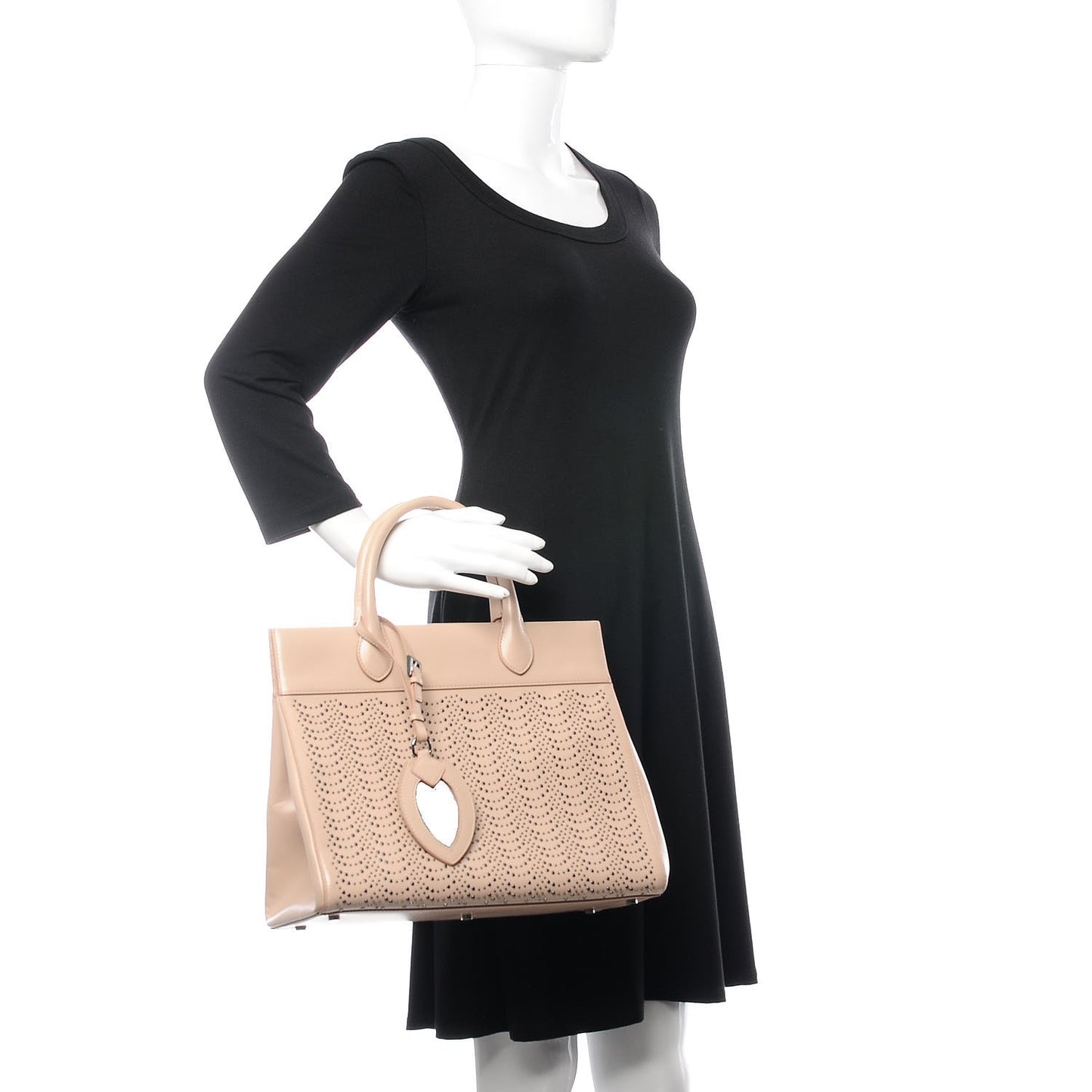Calfskin Studded Tote Sahara