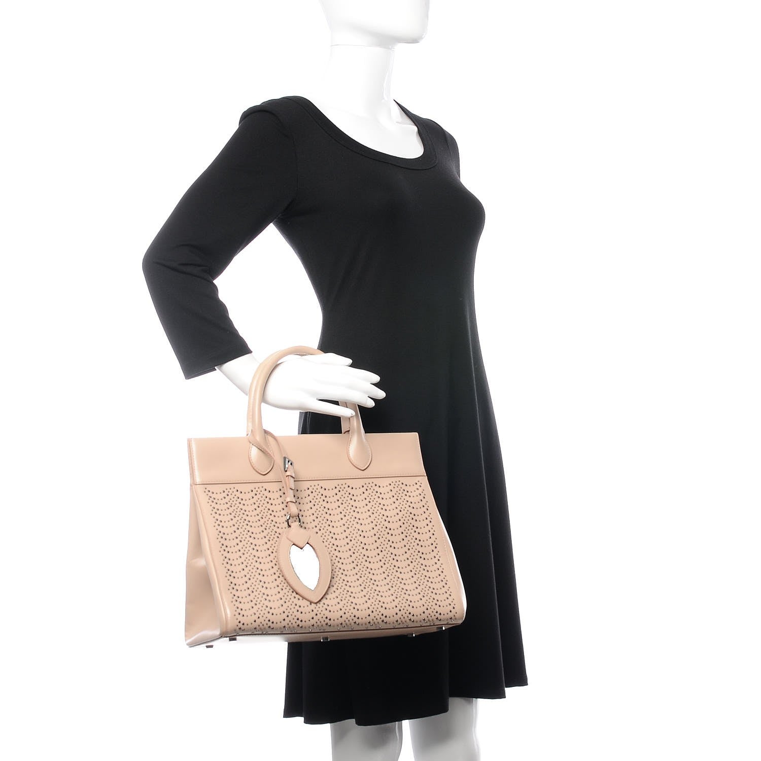 Alaia Calfskin Studded Tote Sahara 2 of 10