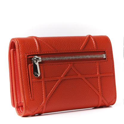 Christian Dior Grained Calfskin Cannage Diorama Elancee Wallet Inferno Red 2 of 11