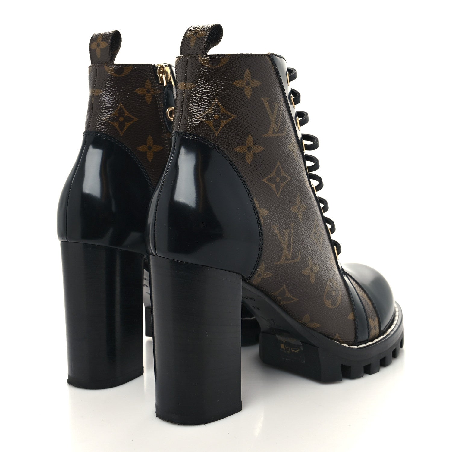 Louis Vuitton Patent Calfskin Monogram Star Trail Ankle Boots 39 Black 4 of 9