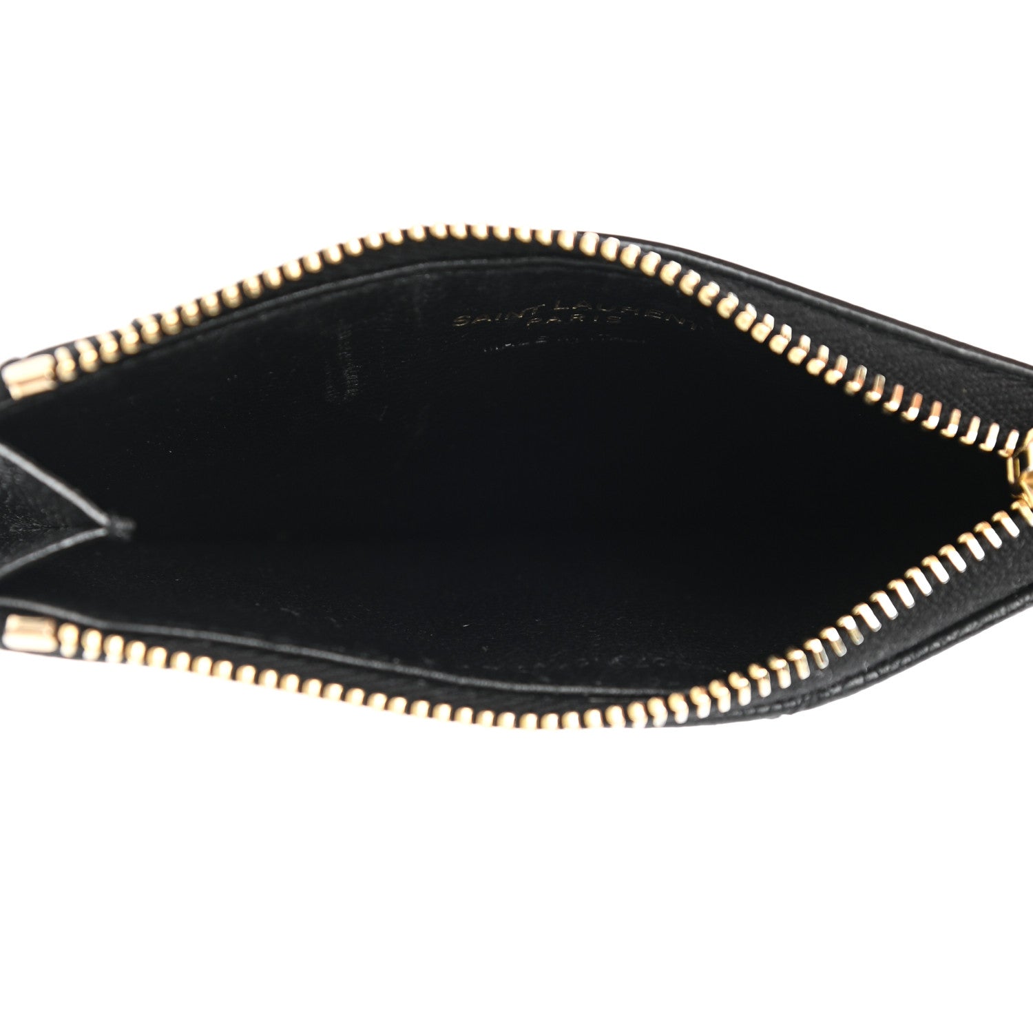 Saint Laurent Monogram Grain de Poudre 5 Fragments Zip Pouch Card Holder Black 5 of 8