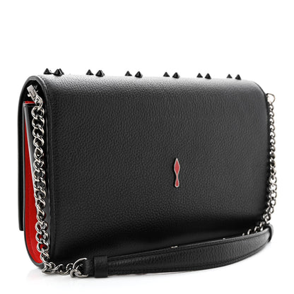 Christian Louboutin Calfskin Spikes Loubinthesky Paloma Clutch Black 3 of 10