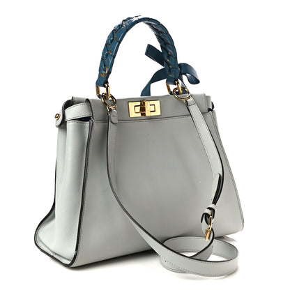 Fendi Vitello Seta Ribbon Medium Peekaboo Iconic Satchel Opale 3 of 11