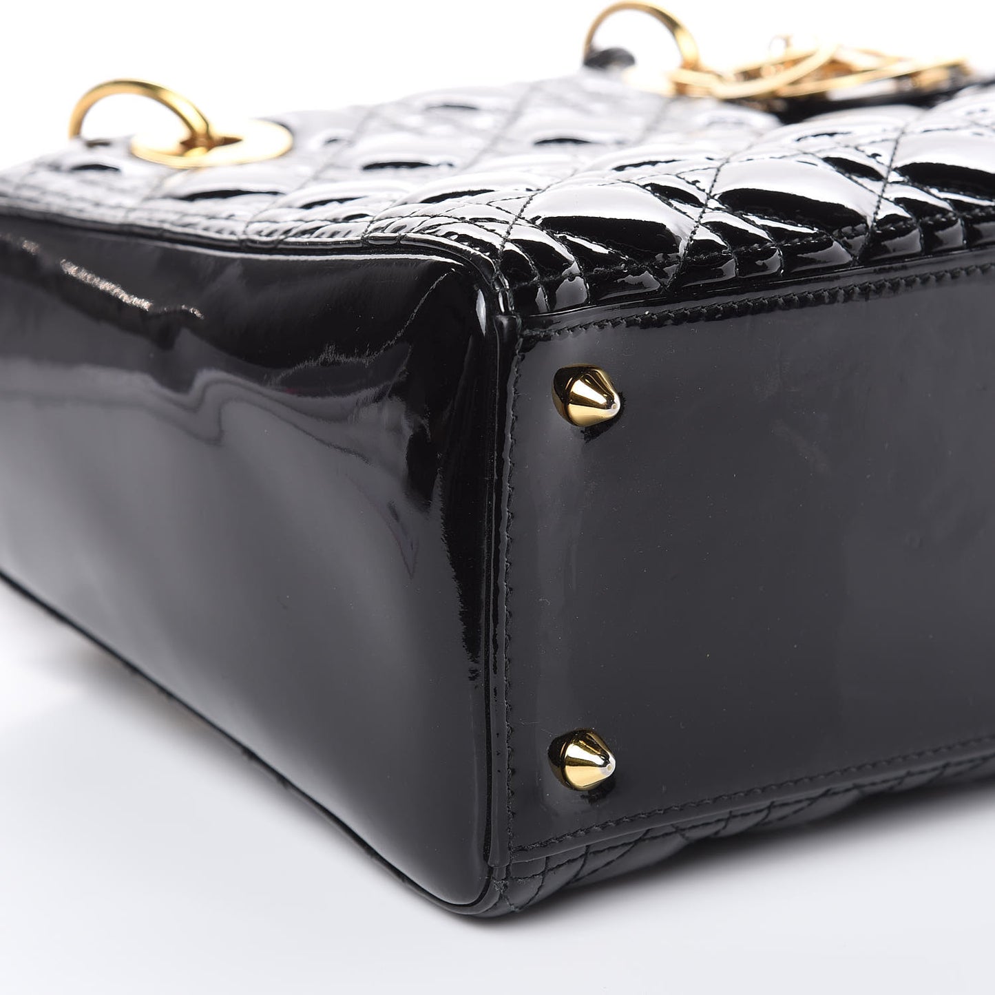 Patent Cannage Medium Lady Dior Black