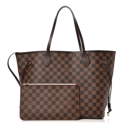 Louis Vuitton Damier Ebene Neo Neverfull MM Rose Ballerine 1 of 9