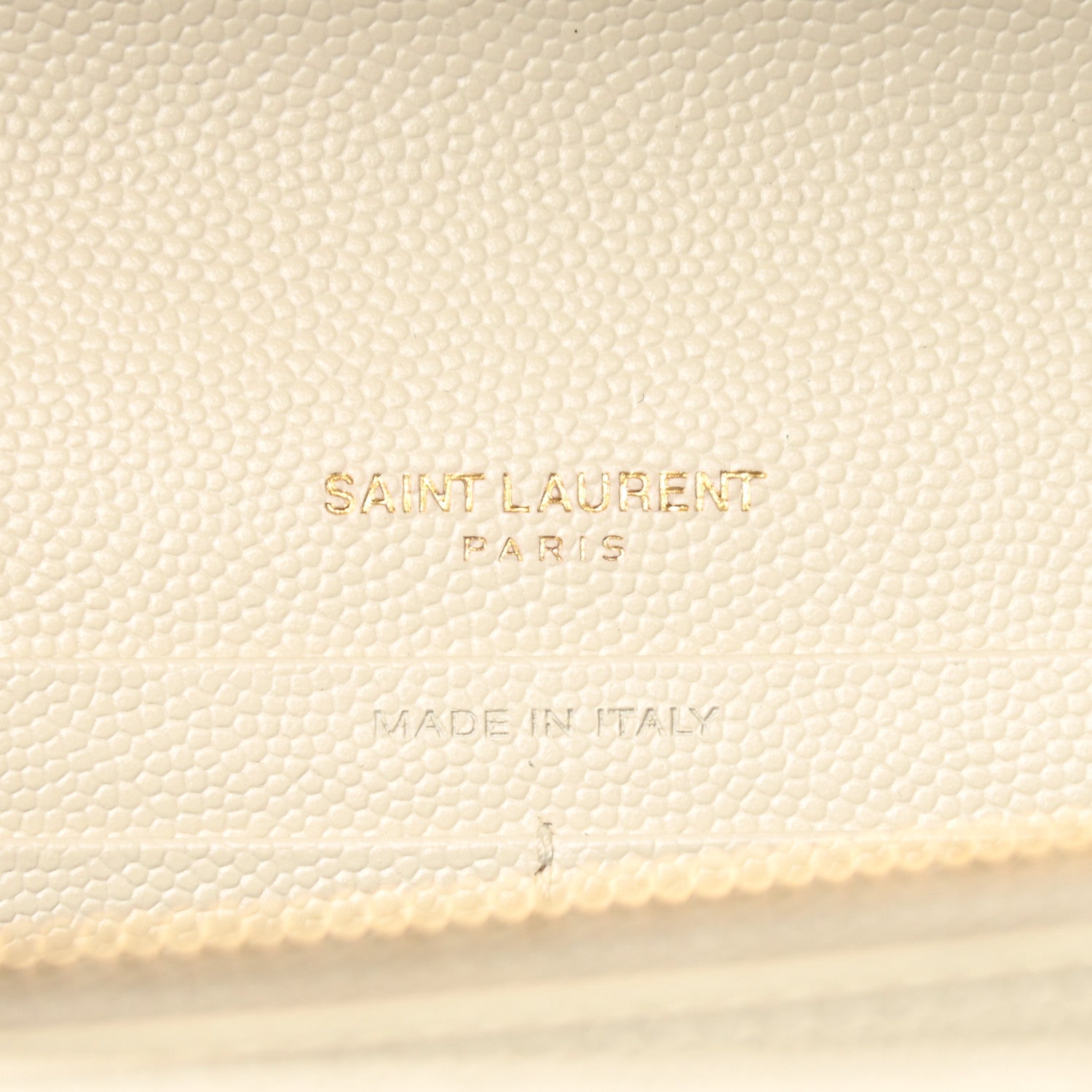 Saint Laurent Grain De Poudre Mixed Matelasse Triquilt Monogram Chain Wallet Crema Soft 7 of 8