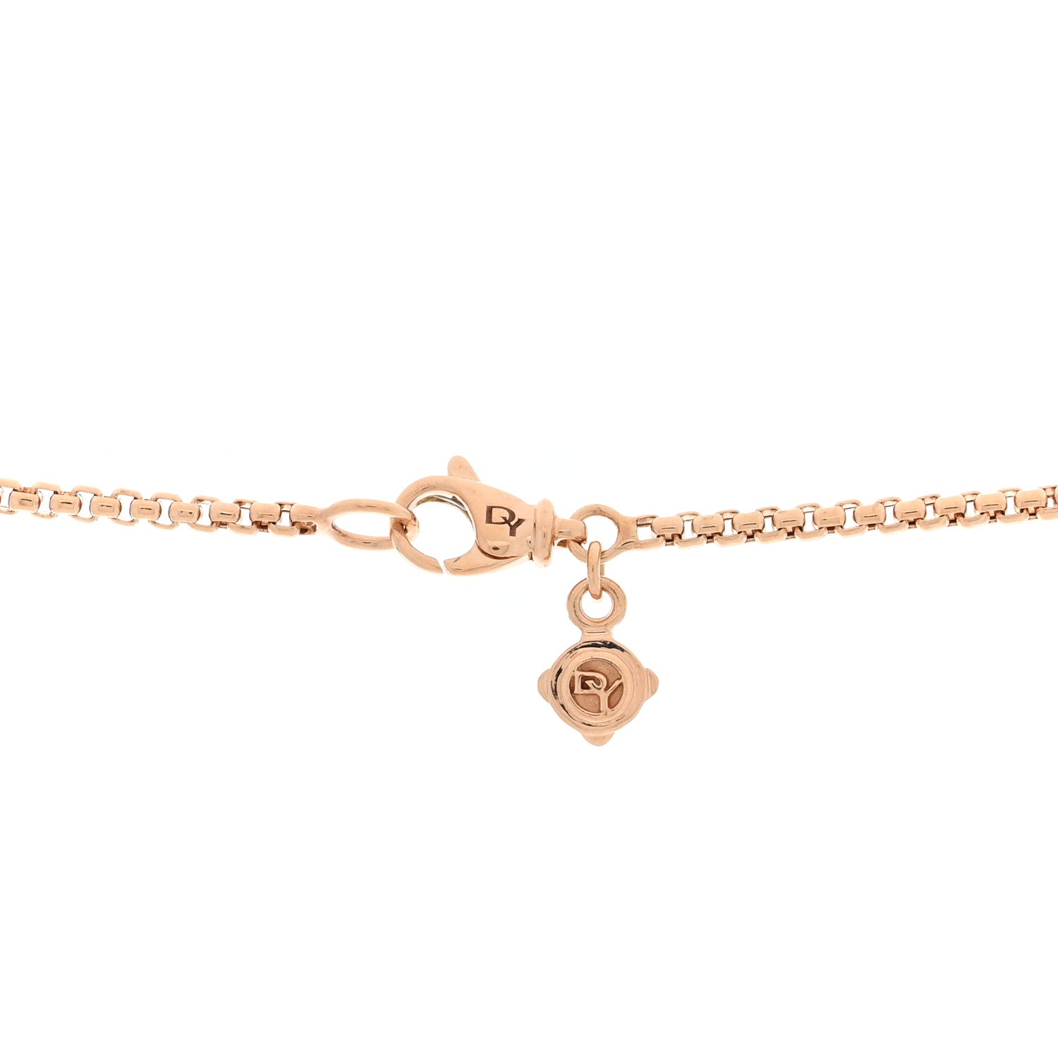 David Yurman 18K Rose Gold Diamond Morganite 14mm Chatelaine Pave Bezel Pendant Necklace 4 of 6