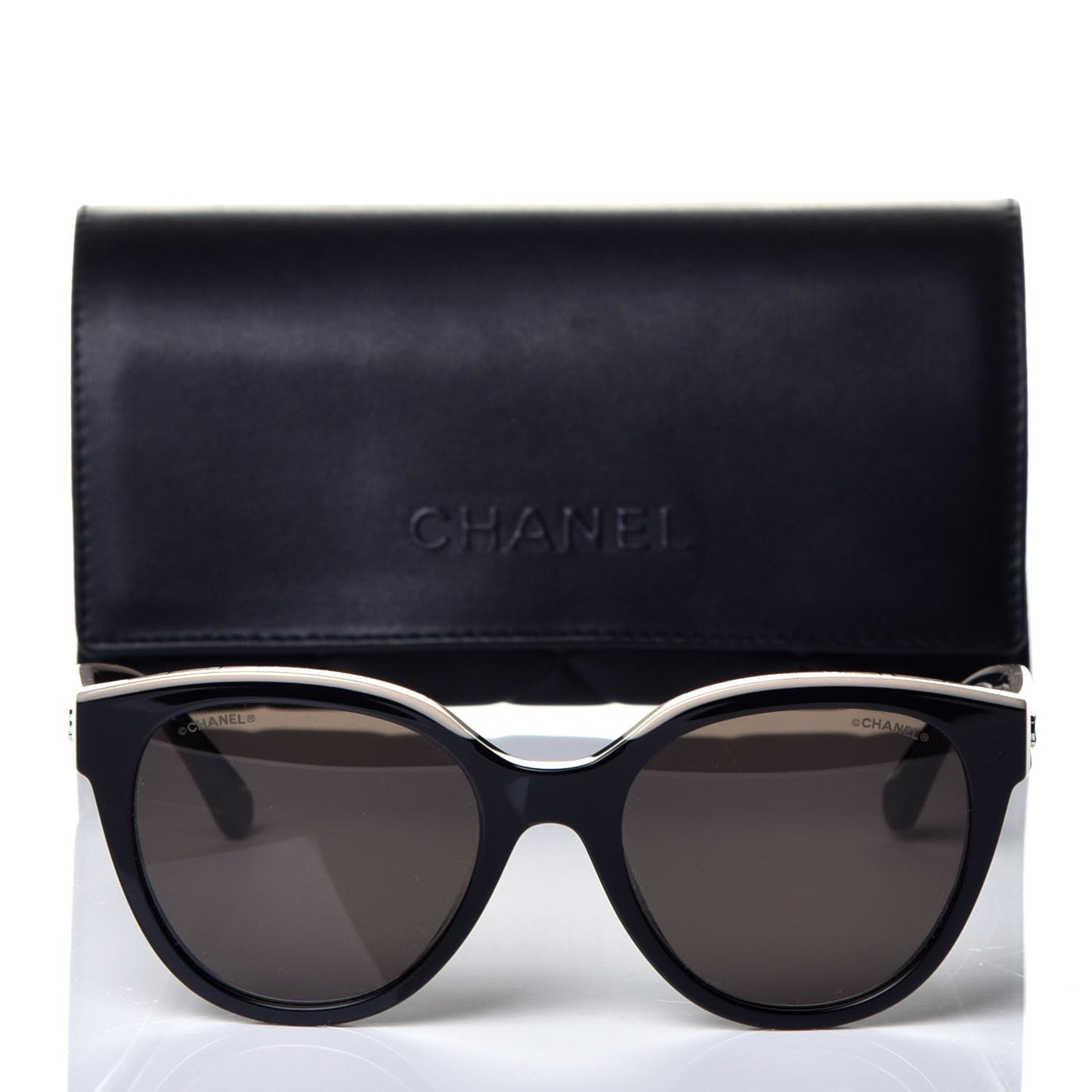 Acetate CC Butterfly Sunglasses 5414 Black Beige