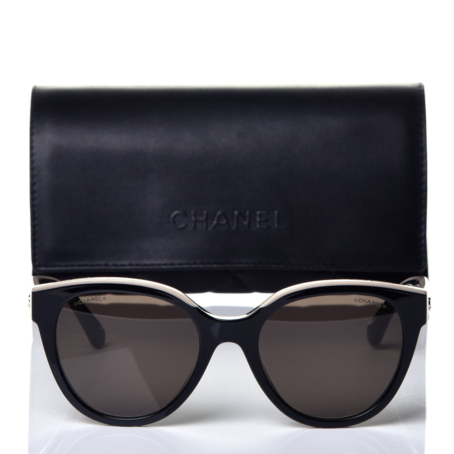Chanel Acetate CC Butterfly Sunglasses 5414 Black Beige 8 of 8