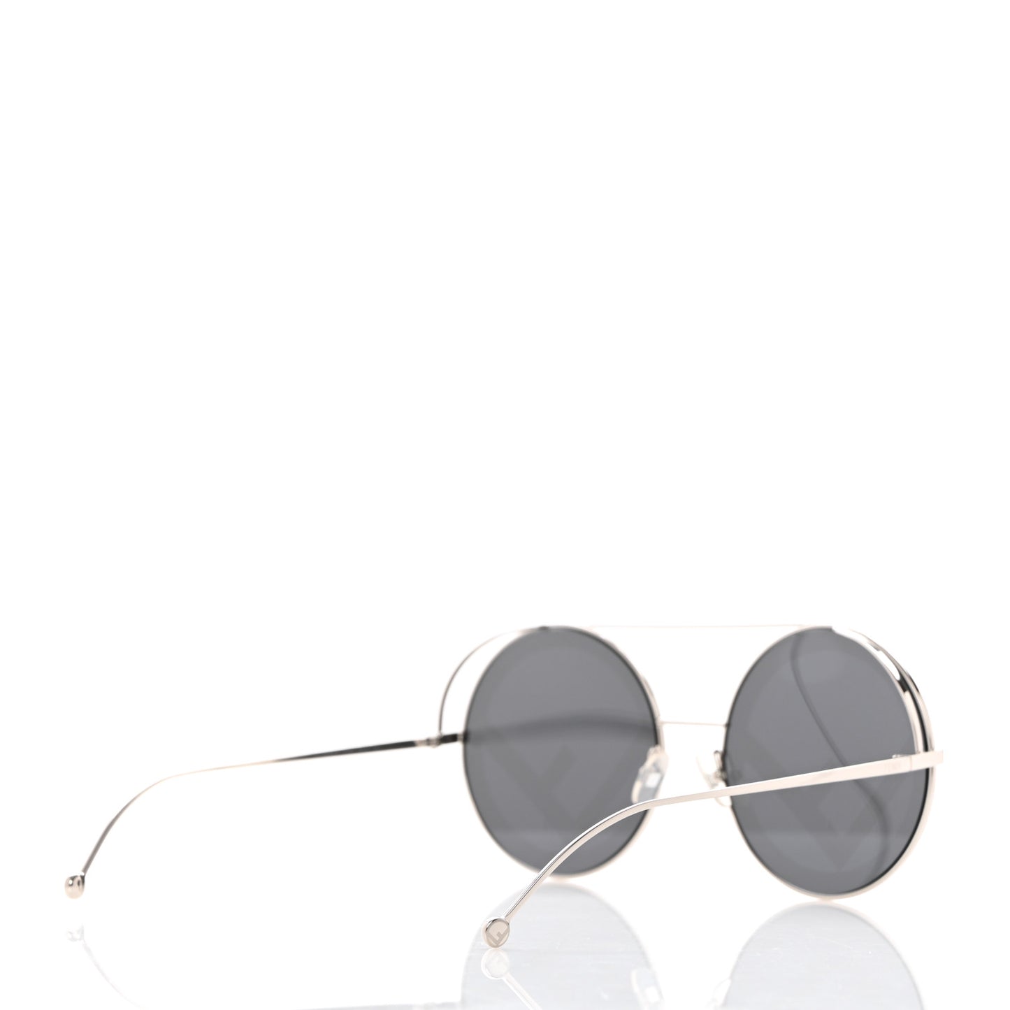 Metal F is Fendi Printed Run Away Round Frame Sunglasses FF 0285/S Black
