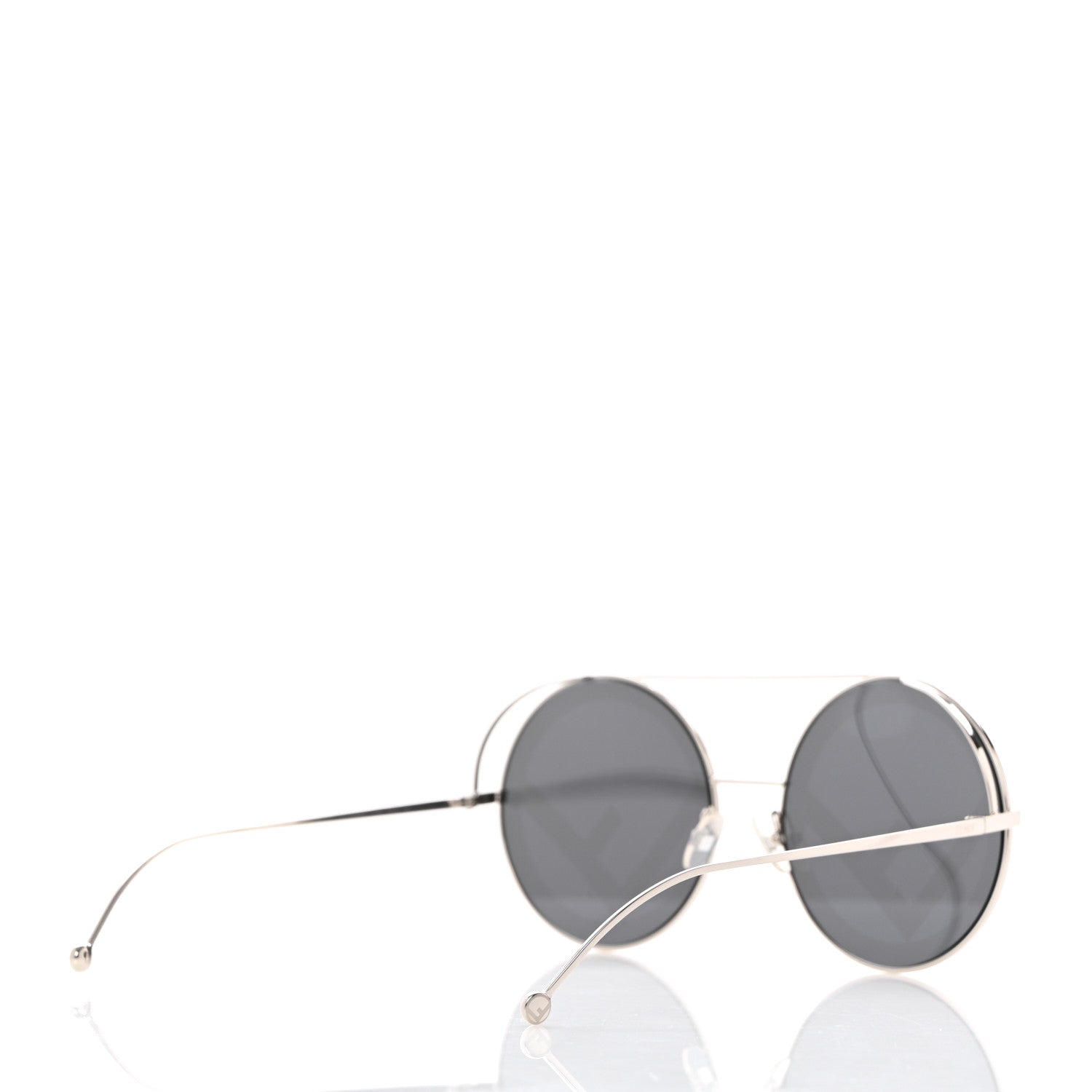 Fendi Metal F is Fendi Printed Run Away Round Frame Sunglasses FF 0285/S Black 4 of 8