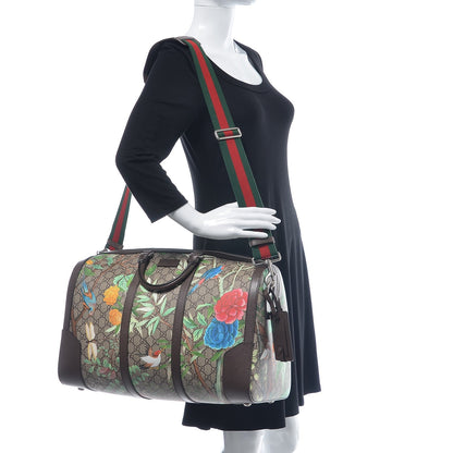 Gucci GG Supreme Monogram Tian Web Medium Duffle Beige Multicolor New Acero 2 of 9