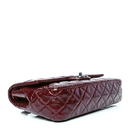 Chanel Crinkled Patent Quilted Medium Double Flap Dark Red 3 of 4