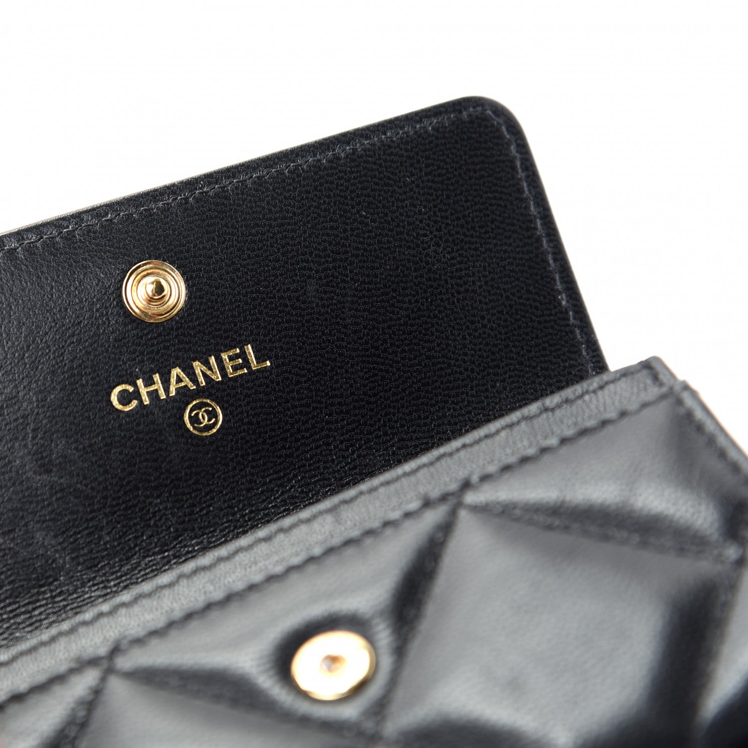 Chanel Shiny Goatskin Quilted Chanel 19 Flap Card Holder Black 6 of 9