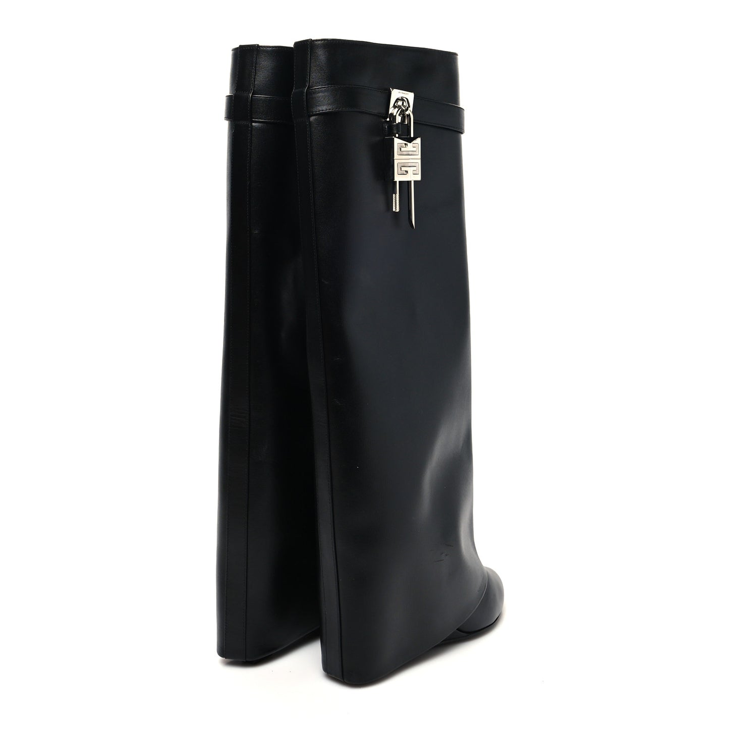 Calfskin Shark Lock Pant Boots 40.5 Black