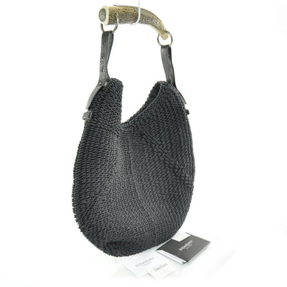 Saint Laurent Woven Straw Mombasa Black 4 of 9