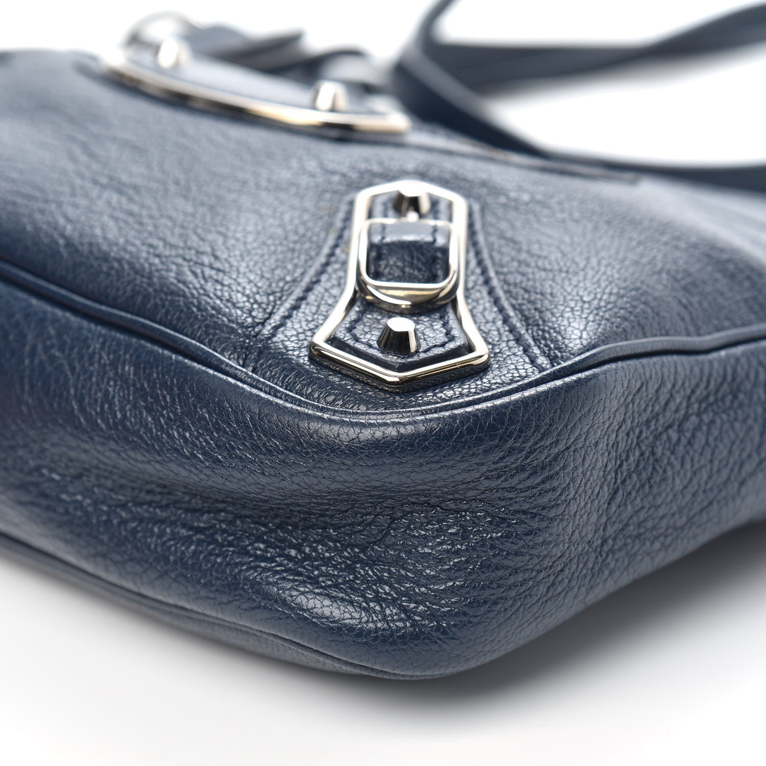 Balenciaga Chevre Silver Metallic Edge Hardware Hip Bleu Nuit 9 of 10