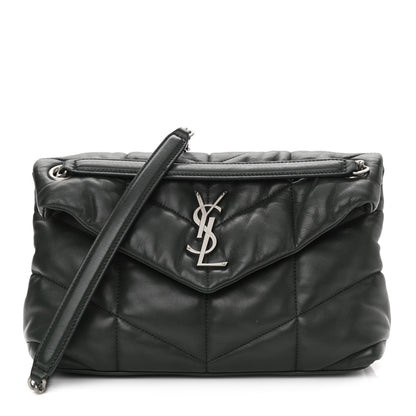 Saint Laurent Lambskin Quilted Small Loulou Puffer Monogram Chain Satchel Concrete 1 of 13