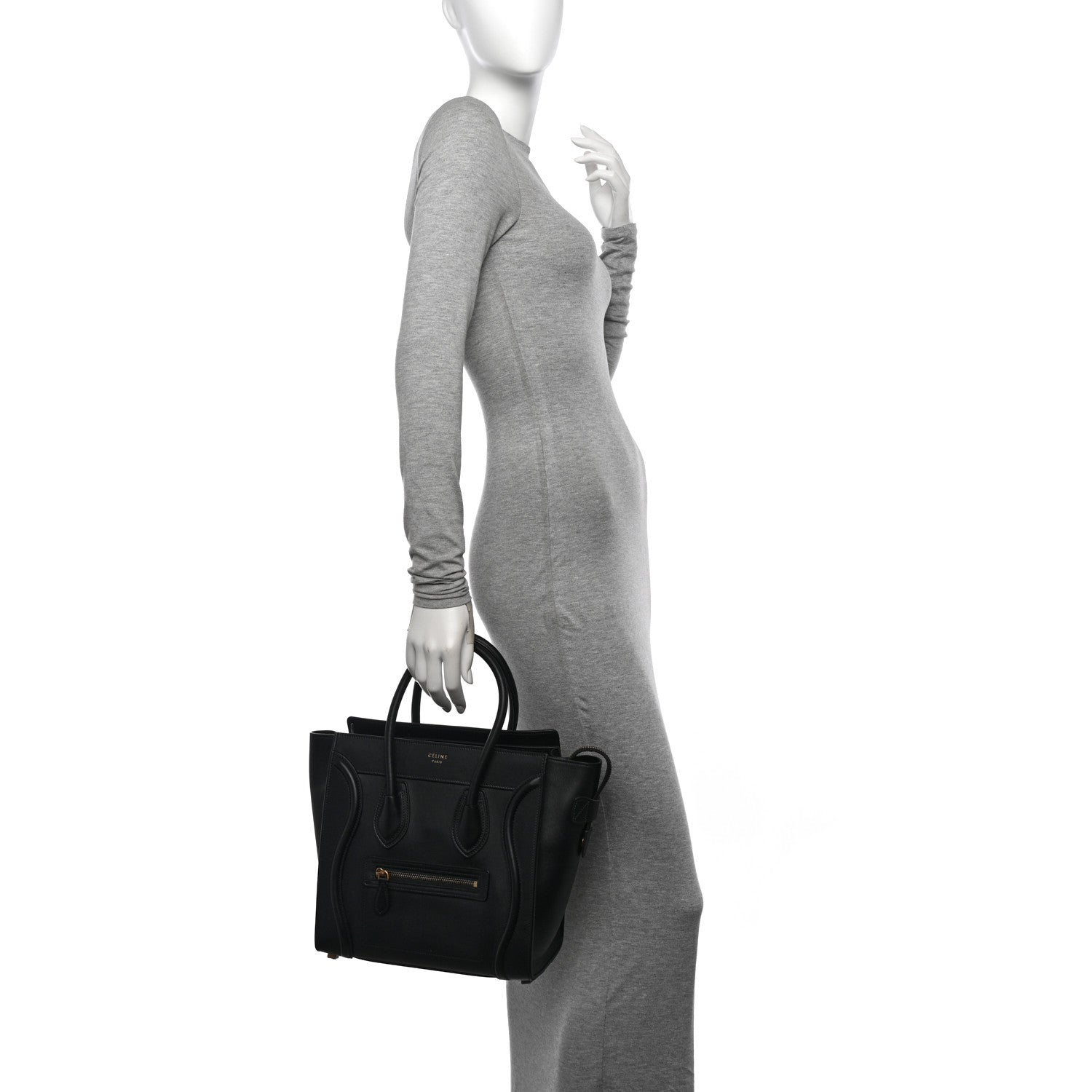 Celine Smooth Calfskin Micro Luggage Black 2 of 10