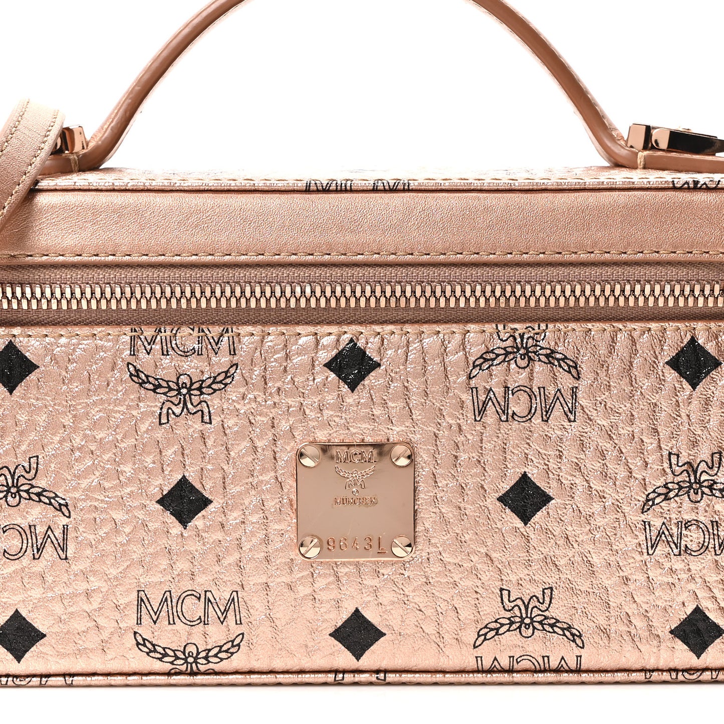 Metallic Visetos Vanity Case Champagne Gold