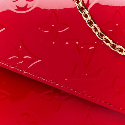 Louis Vuitton Vernis Felicie Pochette Chain Wallet Cherry 13 of 15