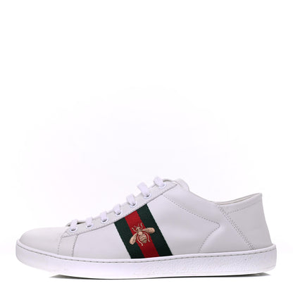 Gucci Calfskin Web Bee Embroidered Womens Ace Sneakers 39.5 White Green 1 of 13