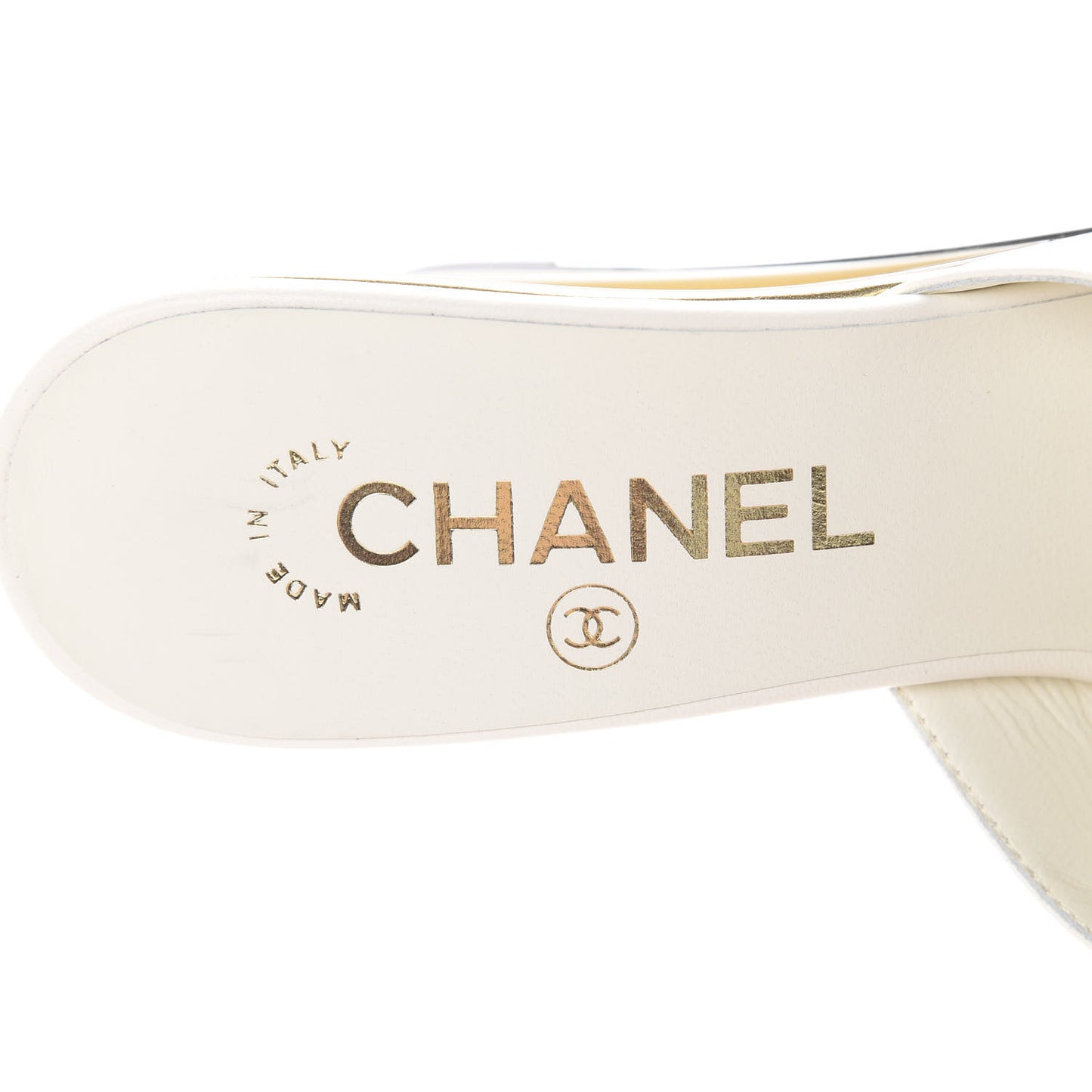 Lambskin CC Mules 35.5 Ivory