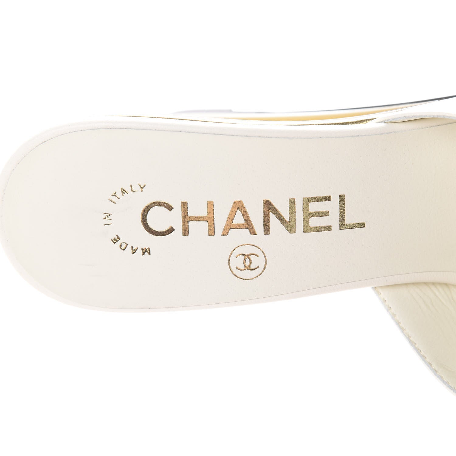 Chanel Lambskin CC Mules 35.5 Ivory 6 of 9